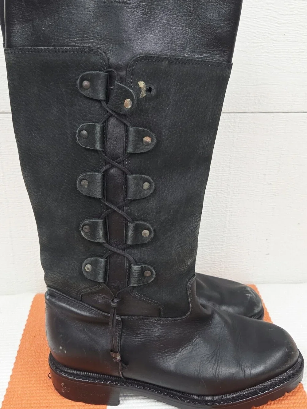 Blondo Canada wool lined Black Lace-Up Knee Boots 8